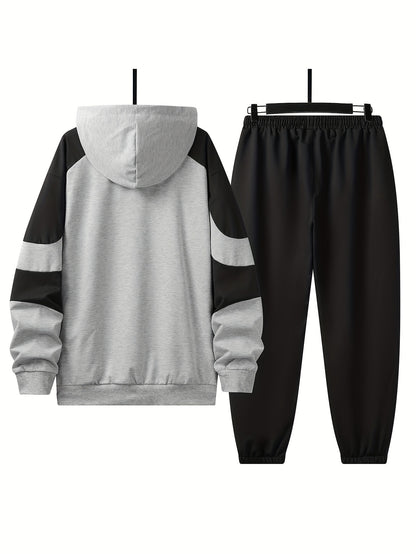 Men's Hooded Sweatshirt Set - 2024 New Autumn Casual Sporty Long Sleeve Outfit for Men