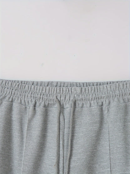 Baseball Collar Jacket and Pants Set in Waffle Fabric