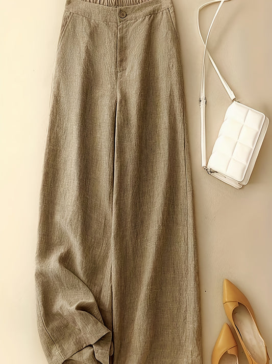 New Season Women'S High-End Shirt with Chinese Style Prints And Solid Color Long Pants Two-Piece Set.