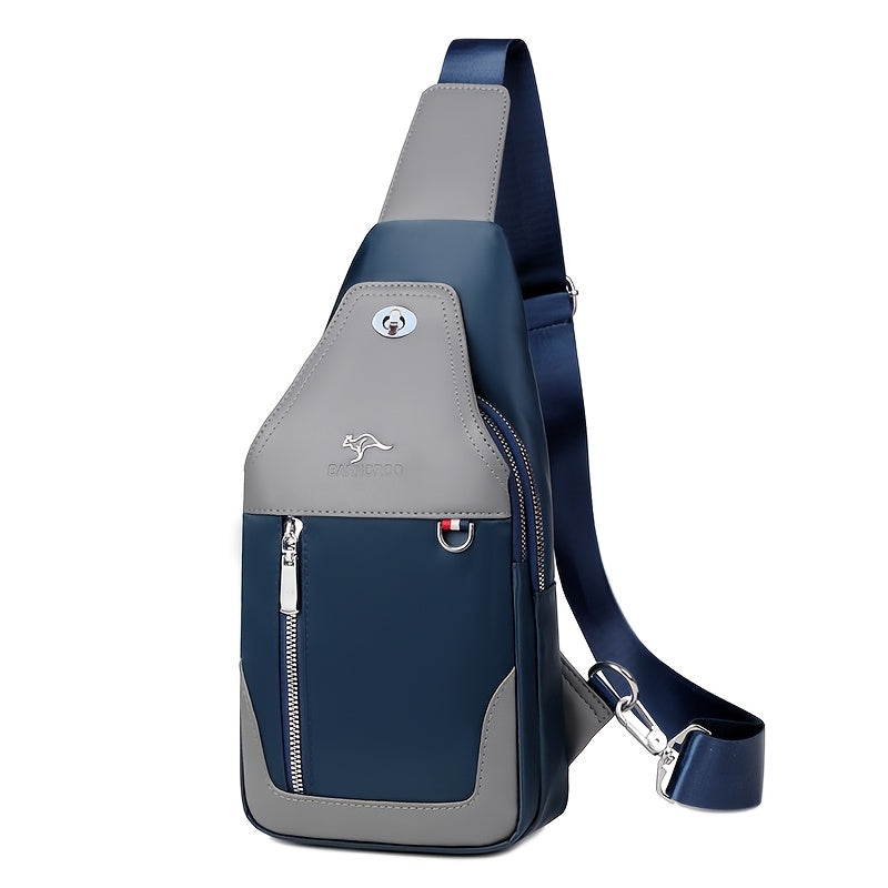 SelectMen'S Large Capacity Motorcycle Bag - Trendy Crossbody Shoulder Bag with Multiple Pockets, Casual Oxford Style, Hand Washable, Ideal for Daily Commute, Everyday Commute Bag|Casual Style Bag|Zippered Closure