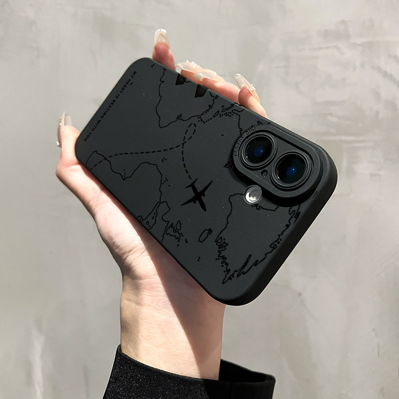 iPhone 16 15 14 13 12 11 Pro Max XS XR SE Թեժ վաճառքի սիլիկոնե հարվածակայուն երթուղու քարտեզ Pattern Phone Case 2024 Նոր Սուրբ Ծննդյան Թրենդ բջջային հեռախոսի պատյան TH1
