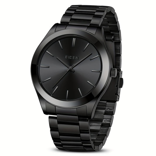 Simple Men'S Watch Black Waterproof Quartz Watch