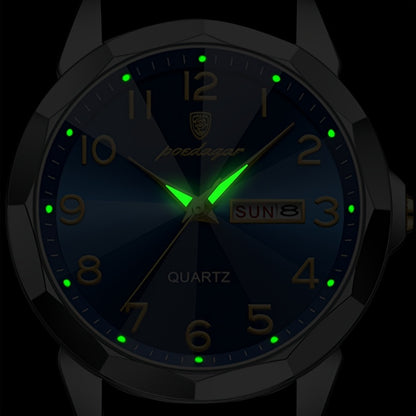 1pc BINBOND Men'S Fashion Watch, Luxury Dual Calendar Quartz Wristwatch, Business Style, Round Alloy Case, Stainless Steel Strap, Water-Resistant, Luminous Pointer Display, Battery Powered, Perfect for Valentine's, Christmas,