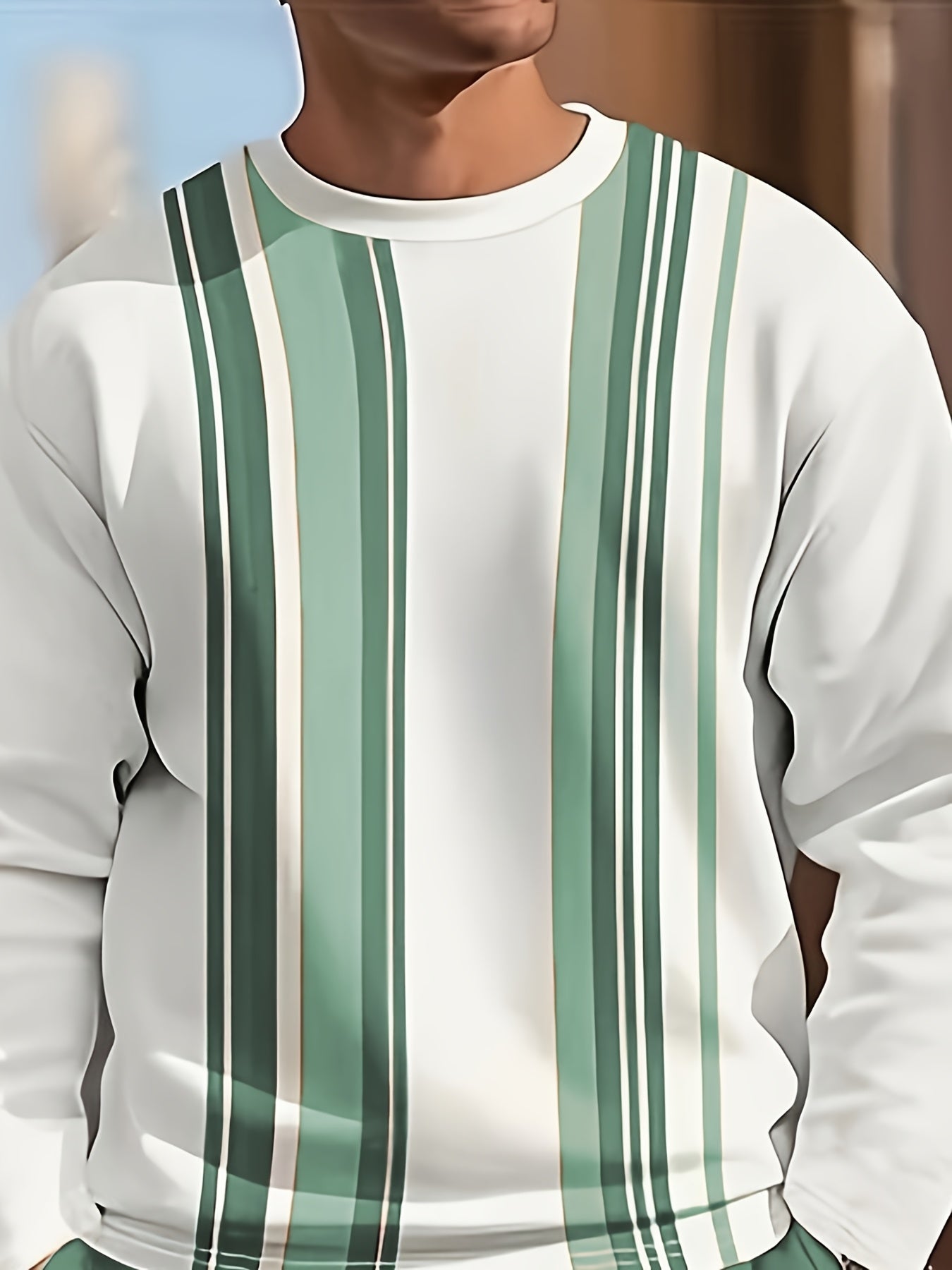 Men's Casual Fashion Round Neck Sweatshirt & Joggers Set - Polyester, Machine Washable, Printed Design for Spring/Fall