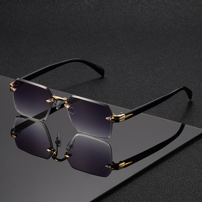 A New Style of Frameless Square Glasses for Men, Featuring a Trendy And Unique Design Suitable for Street Photography.