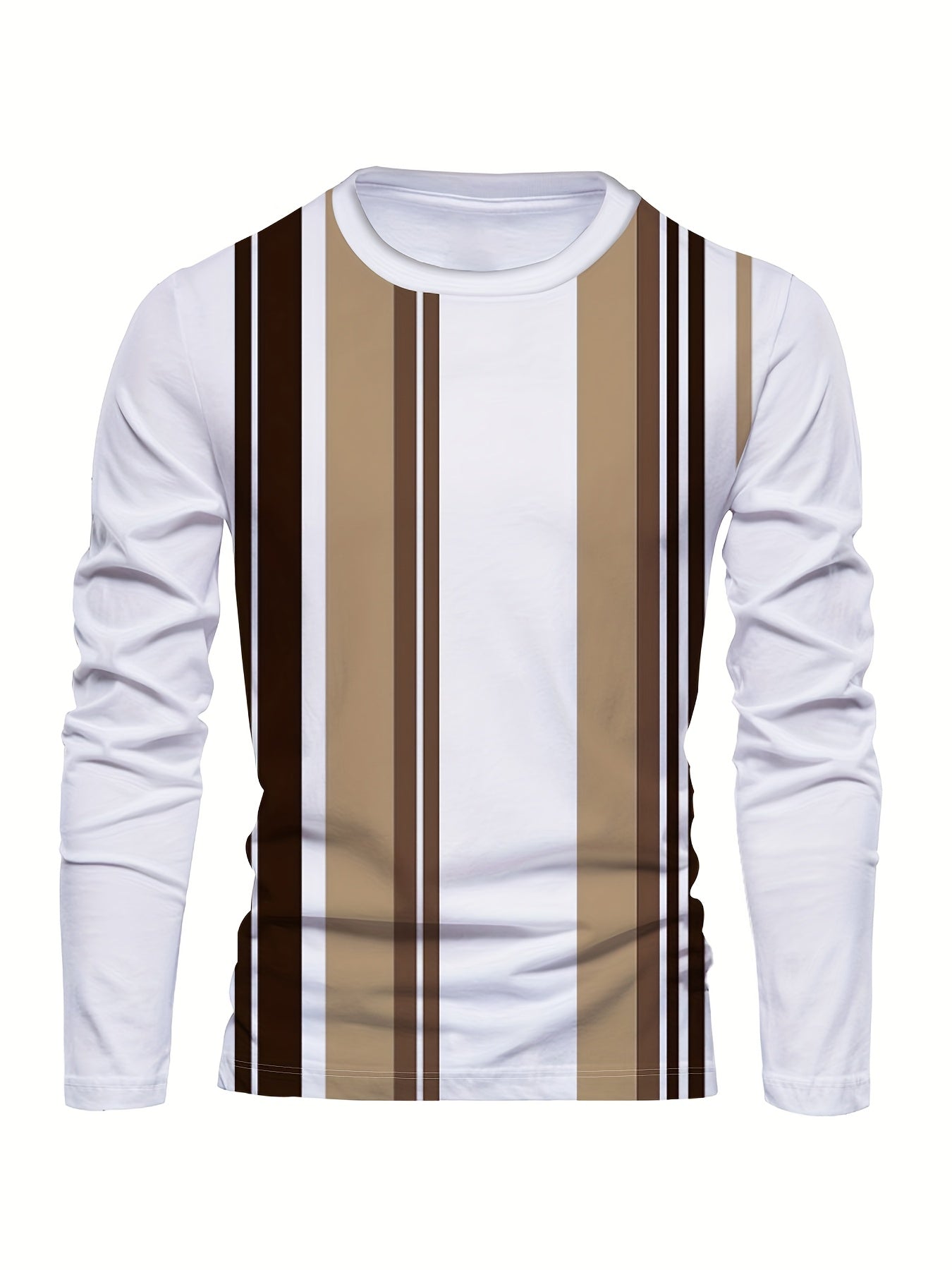 Men's Casual Fashion Round Neck Sweatshirt & Joggers Set - Polyester, Machine Washable, Printed Design for Spring/Fall