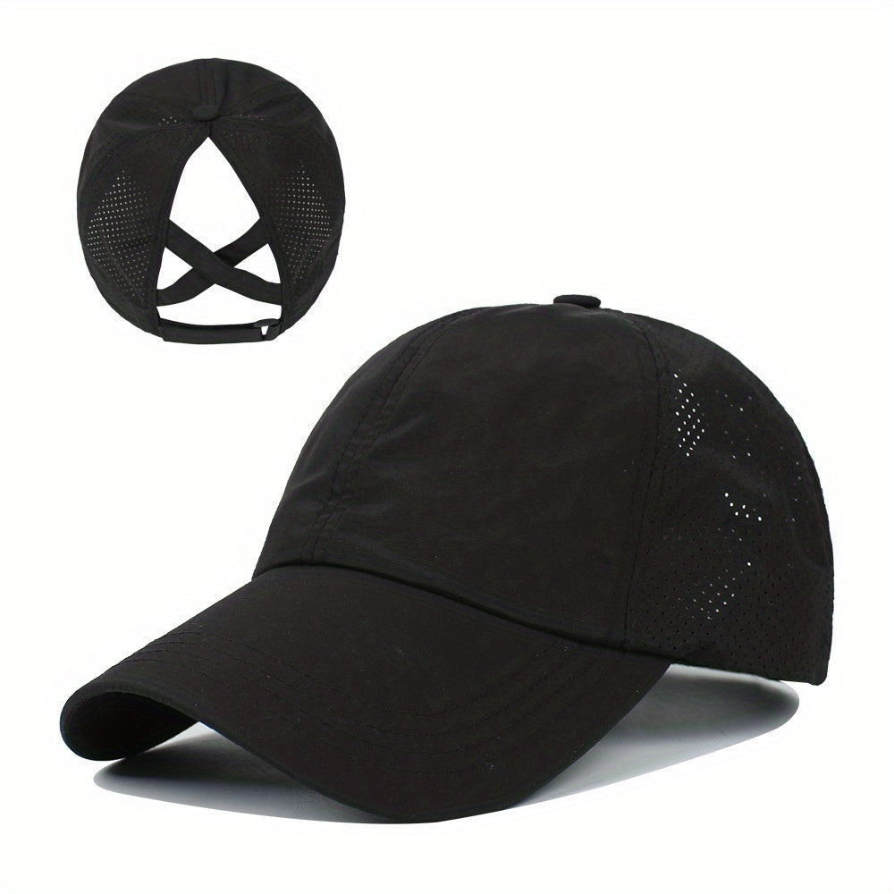 1x Summer Ponytail Baseball Cap, Women's Sports Hat Camping Hat Hiking Hat Christmas Gift
