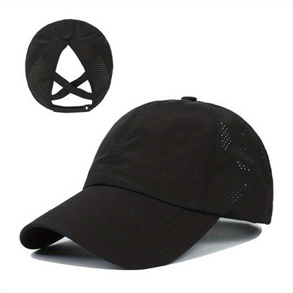 1x Summer Ponytail Baseball Cap, Women's Sports Hat Camping Hat Hiking Hat Christmas Gift