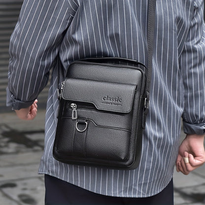 WEIXIER Men'S Set Shoulder Bag, Unisex Waist Postman Bag, Crossbody Chest Bag, Handbag, PU Fabric Multi-pocket, with Card Holder Wallet, Adjustable Detachable Shoulder Strap, Casual Commuting Bag Retro Business Texture Men'S