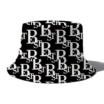 1pc Unisex Bucket Hat with Letter B Print, 100% Polyester, Lightweight, Non-Stretch, Holiday Theme, New Year'S Essential, Outdoor Versatile, Easy to Carry, Woven Craftsmanship, Random Print Pattern