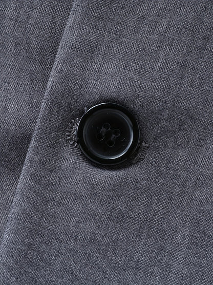 Men'S Casual Work Suit Polyester Solid Color Lapel Button Regular Fit Woven Pants and Jacket for Spring/Summer