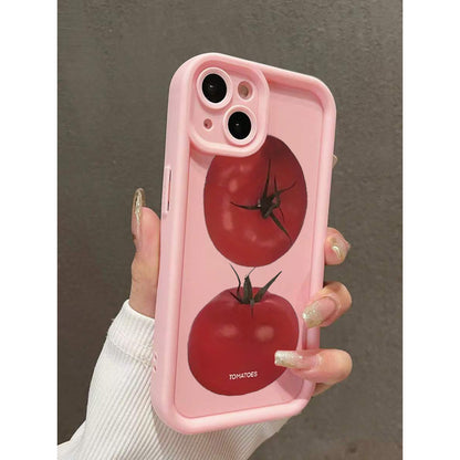 Cartoon Tomato Printed TPU հարվածակայուն հեռախոսի պատյան, որը համատեղելի է Iphone մոդելների հետ, այդ թվում՝ 16, 15 Pro Max, 15 Plus, 15 Pro, 15, 14 Pro Max, 14 Plus, 14 Pro, 14, 13 Pro Max, Pro Max, 12 Pro Max, 12 Pro, 12,1, 1