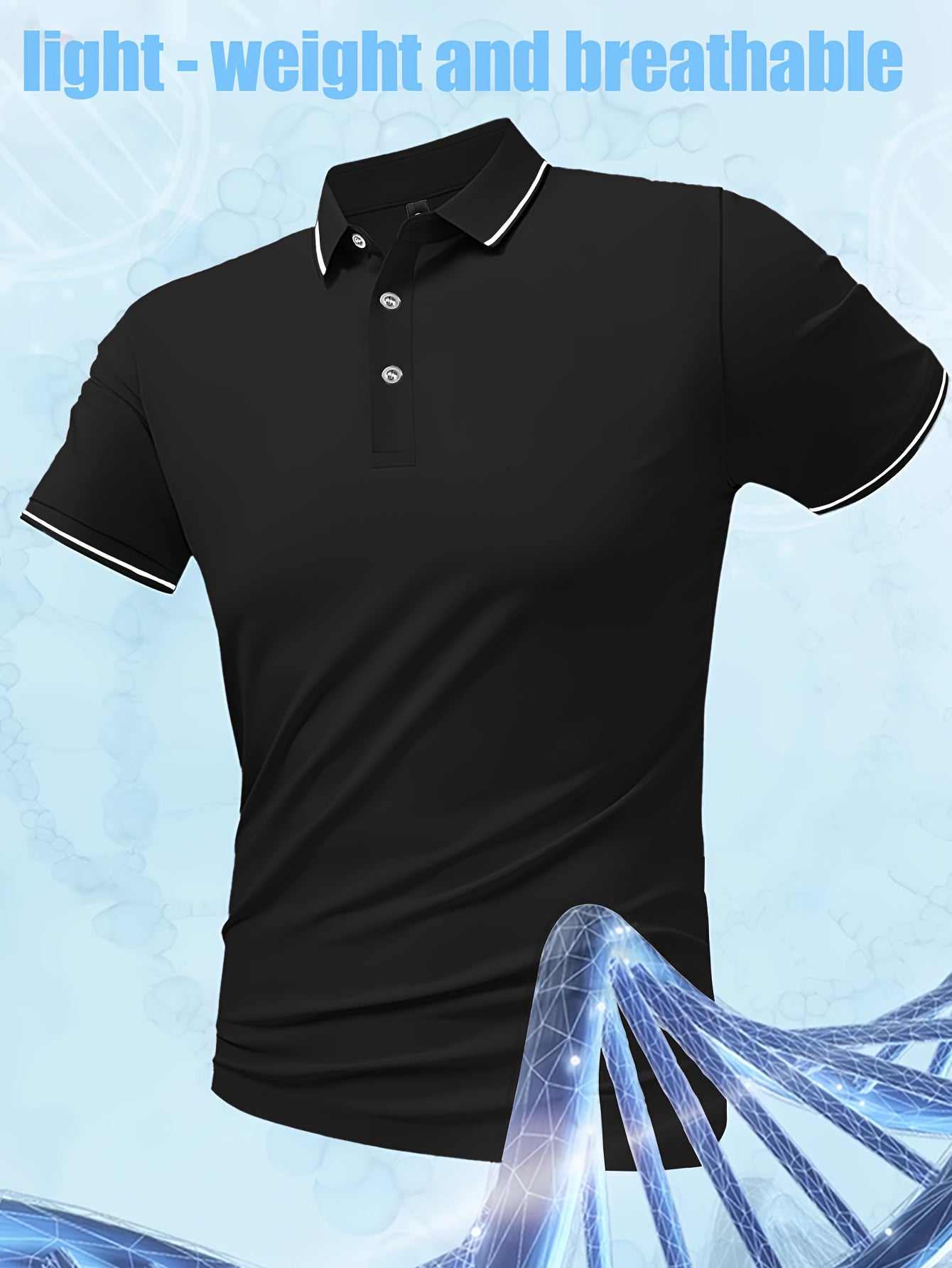 Pearson OBM Men'S Classic Breathable Knit Polyester Polo Shirt - Casual Style, Solid Color, Regular Fit with Slight Stretch, Summer Collared Top with Button Detail