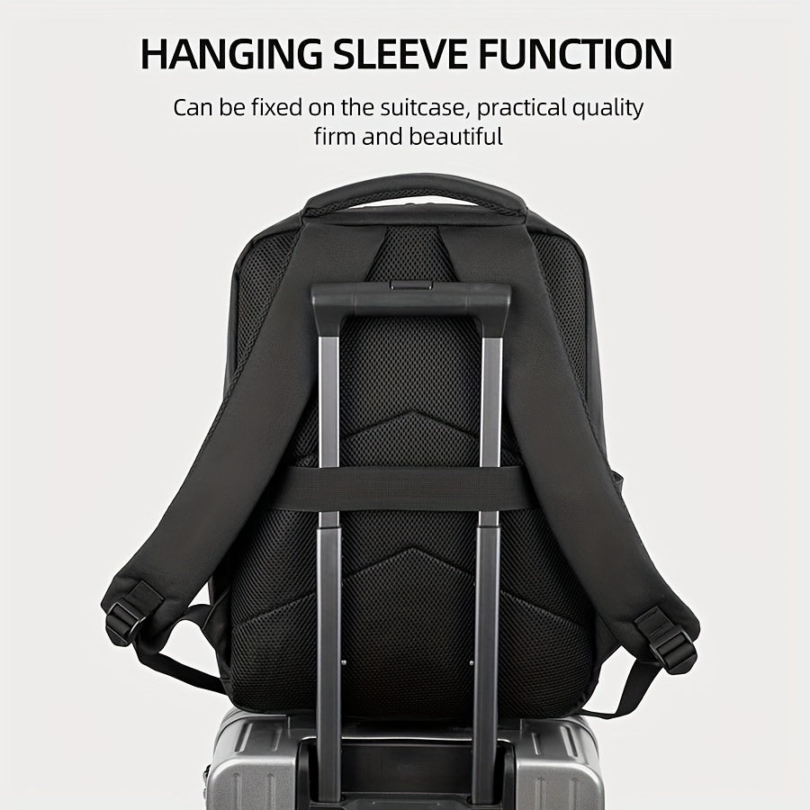 Lightweight Black Laptop Backpack - Durable, Adjustable Shoulder Straps, Zippered Compartments - Ideal for Travel & Daily Use, Laptop Bag