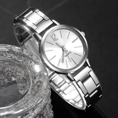 1pc or 4pcs/set Women's Fashion Quartz Watch with Silver Bracelet Set, The Perfect Gift for Her on Valentine's Day, Easter, Birthday and Christmas Does not include box