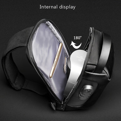 Oxford Fabric Waist Bag with USB Charging & Combination Lock - Sleek Black Crossbody for Men & Women, Ideal for Outdoor Activities & Motorcycle Riding, Perfect Valentine's or Father's Gift, Motorcycle Bag