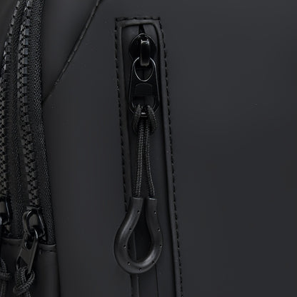 1pc CHATEK KAIAO Large Capacity PU Leather Sling Bag - Stylish Multi-Compartment Chest Bag for Travel, Business & School, Black, 36.2cm x 17cm x 8cm, Travel Shoulder Bag | Modern Sling Bag | Durable Zipper Closure
