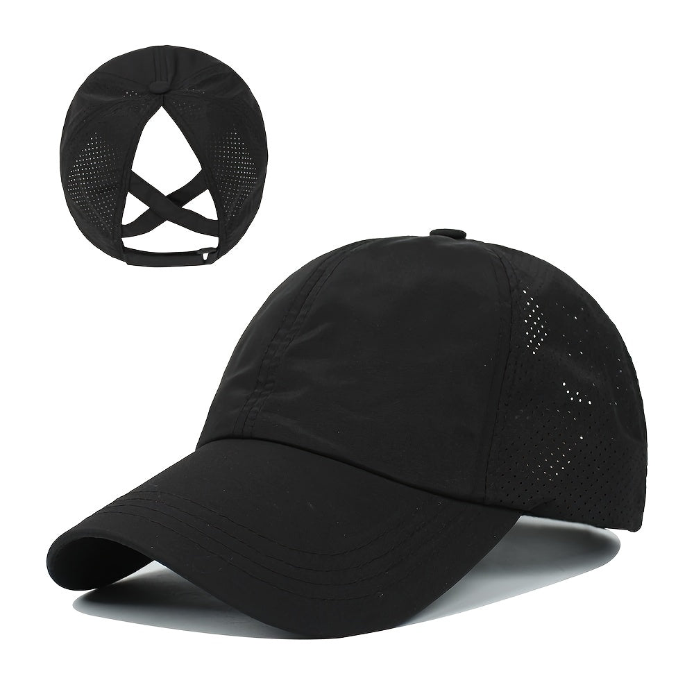 1x Summer Ponytail Baseball Cap, Women's Sports Hat Camping Hat Hiking Hat Christmas Gift