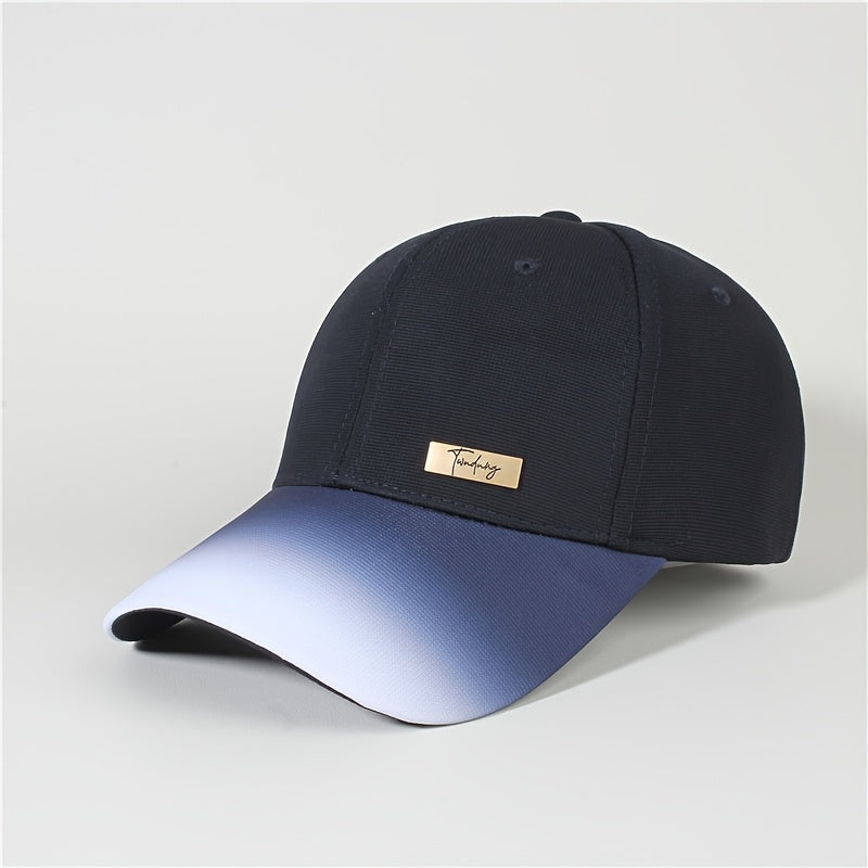 2025 Spring Autumn Summer Winter New Gradient Color Men'S and Women'S Hard Top Baseball Cap High Quality Simple Fashion Advanced Travel Running Cycling Versatile Duckbill Hat Beautiful Hats Two Colors