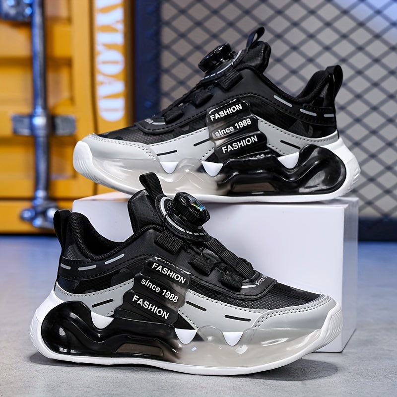 Boys' Ultra-Light Running Shoes with Rotating Buckle - Breathable, Non-Slip Sole for Outdoor Activities, Fall/Winter Collection