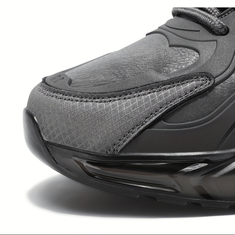 Men's Breathable Slip-Resistant Casual Sneakers - High-Elastic Shock Absorption, Lightweight Low-Top Design with PU Upper & PVC Sole for Hiking, Running, Daily Wear - All-Season Comfort, Breathable Shoes, Running Footwear, Sl