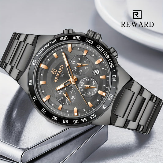 Men's Chronograph Sports Watches with Light, Stainless Steel and Quartz VIP