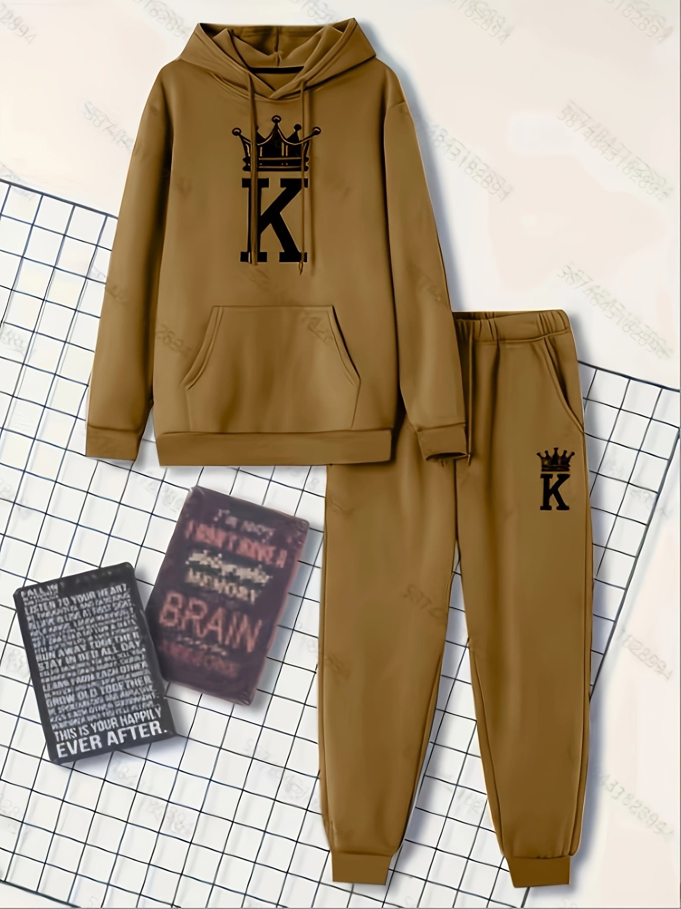 Men's Classic Sporty Casual Printed Hooded Suit