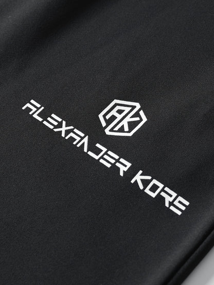 Men's AK Letter Print Long Sleeves Hoodies With Zipper Detail & Long Pants Two-piece Set, Slight Stretch Comfortable Clothing For Spring And Autumn