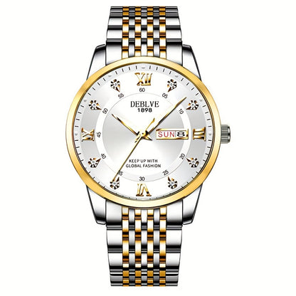 An Ideal Choice For A Birthday Gift, Holiday Gift, Or Gift For A Brand Luxury Night Light Sports Leisure Travel Business Electronic Movement Automatic Commercial Watch, With A New Stainless Steel Strap Men's Quartz Watch Date