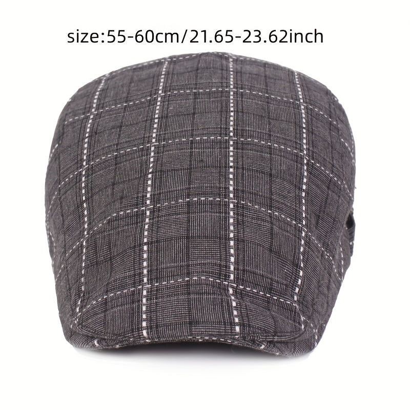 Men'S and Women'S Stylish Check Pattern Beanie Hat - Packable, Hand Washable, Autumn & Spring Fashion Cap, Autumn Fashion Cap | Check Pattern Beanie | Packable Hat