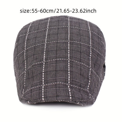 Men'S and Women'S Stylish Check Pattern Beanie Hat - Packable, Hand Washable, Autumn & Spring Fashion Cap, Autumn Fashion Cap | Check Pattern Beanie | Packable Hat