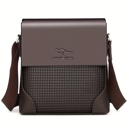 Men'S Stylish Casual Shoulder Crossbody Bag, Small Faux Leather Satchel.