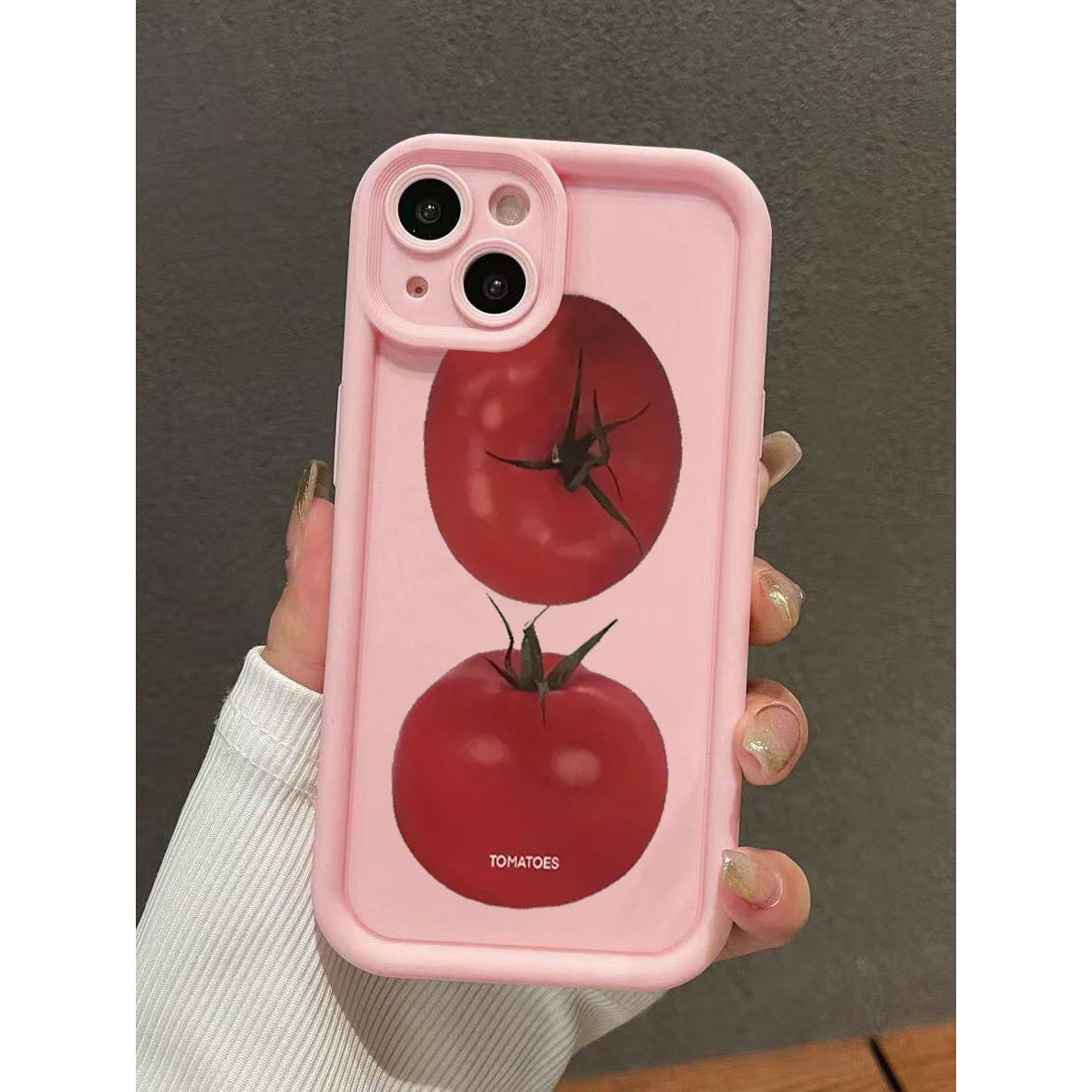 Cartoon Tomato Printed TPU հարվածակայուն հեռախոսի պատյան, որը համատեղելի է Iphone մոդելների հետ, այդ թվում՝ 16, 15 Pro Max, 15 Plus, 15 Pro, 15, 14 Pro Max, 14 Plus, 14 Pro, 14, 13 Pro Max, Pro Max, 12 Pro Max, 12 Pro, 12,1, 1