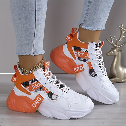Women's Fashion Thick-Soled Sneakers, Street Style Breathable Casual Shoes for All Seasons