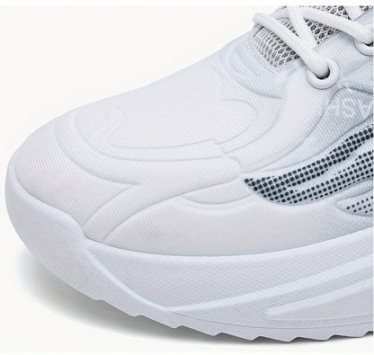 Men's Sneakers - Lightweight Cushioned Platform Sneakers with Lace-Up Closure, Non-Slip PVC Sole - Breathable Gym, Running, Casual Shoes in Grey/Black colorway - for Everyday & Light Hiking, Gym Shoes