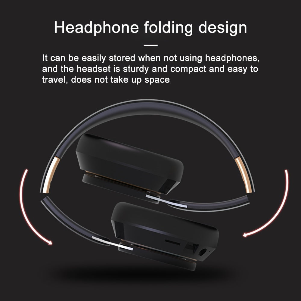 1pc Retro Style Wireless Headphones with HiFi Sound, Foldable & Portable Design, Built-in Radio, Condenser Mic, Button Control, Compatible with Cellphones, Ideal for Gaming, Exercise, Home Use - 5.3 Chip, Type-C Charging, Non