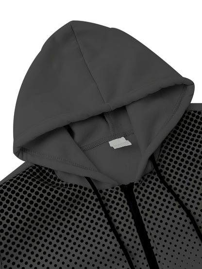 Autumn and Winter Zip-Up Jacket Set with Fleece Hooded Jacket and Button Front