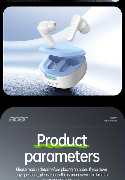 30 ժամյա անլար ականջակալներ Acer OHR503 Mini Sport անլար ականջակալներ | Անլար ստերեո, երկար 30 ժամյա սպասման ռեժիմ, աղմուկի մարում, հարմարավետ կրելու համար | Համընդհանուր չափս, վերջին մոդել, հպումային կառավարում