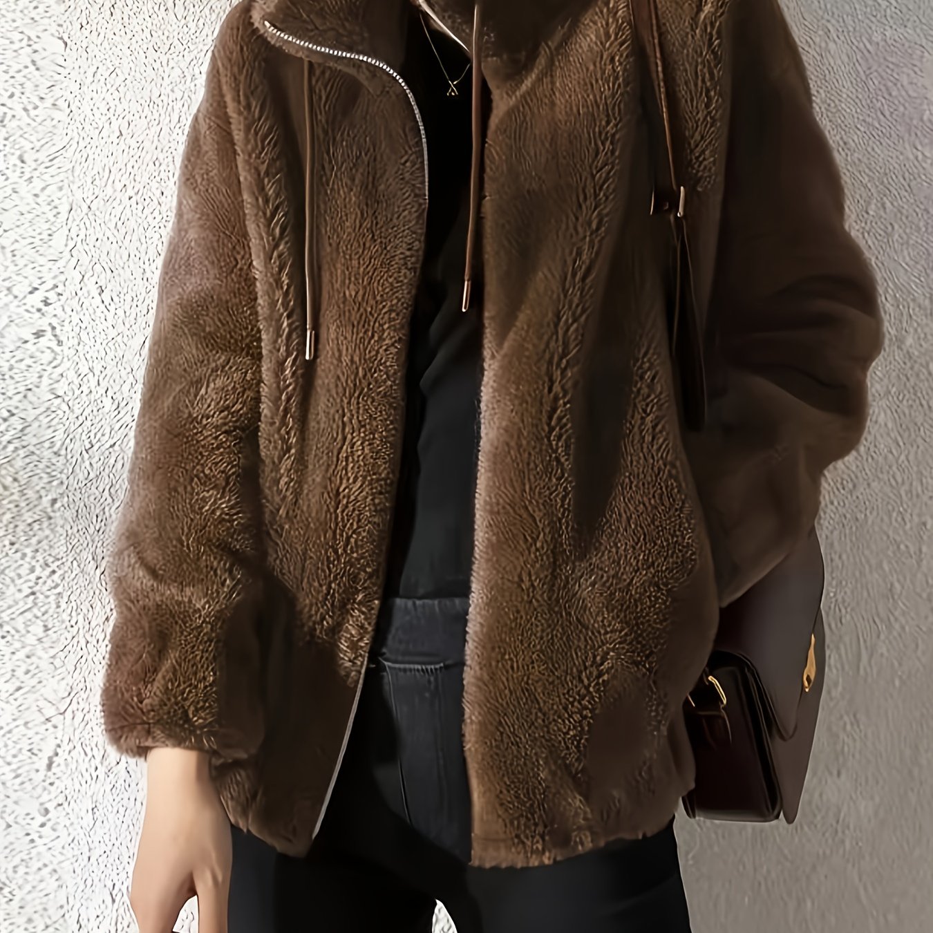 Plus Size - New Women'S Fleece Jacket, Winter Cardigan Sweatshirt, Thick And Warm Double-Sided Coral Fleece, Loose And Stylish Outerwear.