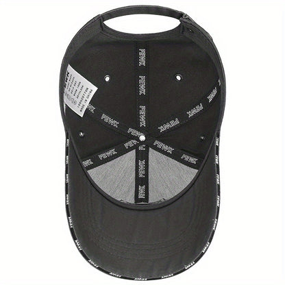 FEWK Unisex Baseball Cap | Breathable Polyester | Adjustable Fit | Embroidered Logo & Golden Badge | Stylish Streetwear for Spring/Autumn, Outdoor Headwear | Golden Badge Design | Durable Cap