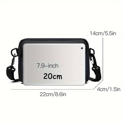 WEIXIER Men's Casual Nylon Handbag - Large Capacity with Adjustable Wrist Strap, Sleek Black for Daily Use, Valentine's Day Gift for Him, Outdoor Bag | Casual Style | Nylon Material