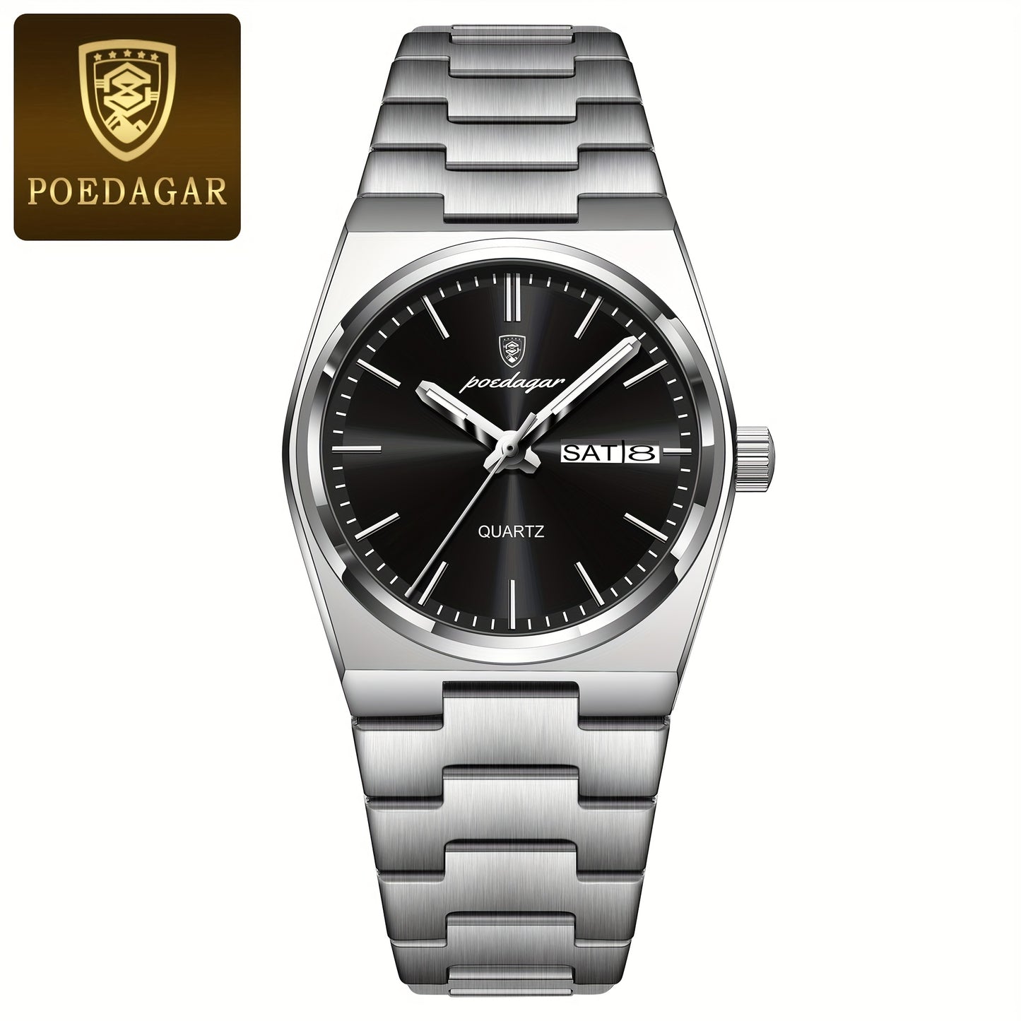 The 2025 Popular Luminous Calendar Stainless Steel Women'S Watch, a Trendy Korean Style Quartz Watch for Young People, Perfect for Casual Fashion.