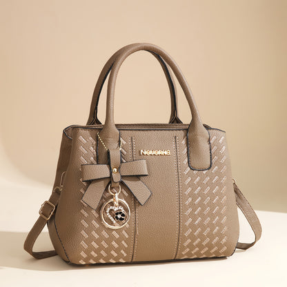 Gift for Mom, Stylish Large Capacity Crossbody Bag with Embroidery, Shoulder or Diagonal Carry Women's Handbag, Fashionable Tote Bag for Family, Perfect Gift for Mother