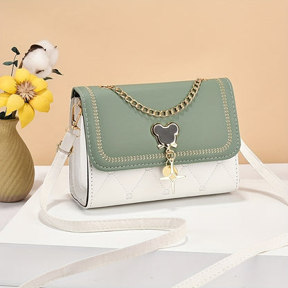Chic Women'S Quilted Crossbody Bag with Chain Strap - Adjustable Strap, Snap Closure, Polyester Lining, Perfect for Parties, Dates, and Gifts, Party Accessory | Quilted Texture | Adjustable Strap Bag