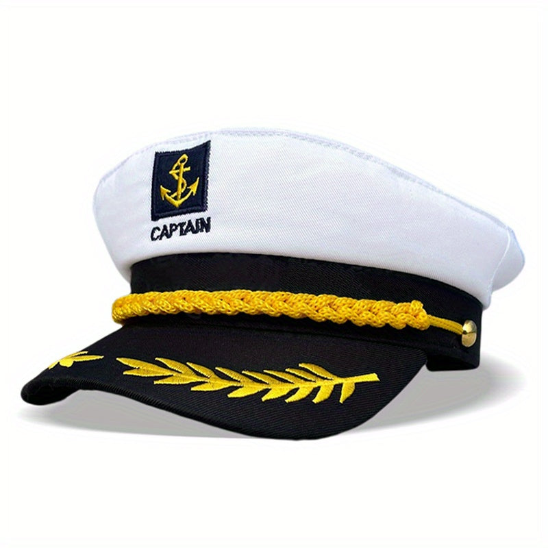 Navy Hat Sailor Hat Outdoor Travel Sun Hat Leisure Flat Top Hat Captain Hat Cruise Party Navy Ceremonial Hat For Men And Women, Ideal Choice For Gifts