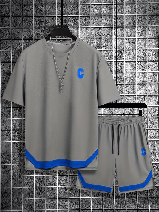 Men'S Casual Sportswear Set, Trendy And Versatile Two-Piece Outfit.