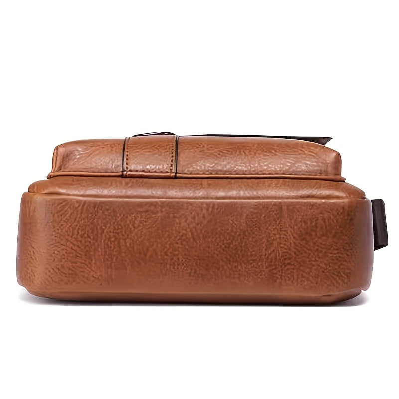 New Men's crossbody bag, single-shoulder bag, casual and fashionable, simple and trendy handbag for going out [Zipper direction random]