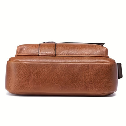 New Men's crossbody bag, single-shoulder bag, casual and fashionable, simple and trendy handbag for going out [Zipper direction random]