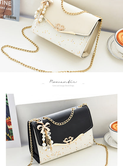 Fashionable New Women'S Shoulder Bag. This One Is a Crossbody Bag with Six Color Options to Choose From. It Is Fashionable Bohemian Beige PU Crossbody Bag with Tassel Charm - City Style Flip-Top Shoulder Bag with Metal Chain