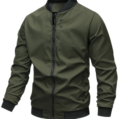 Men's Lightweight Spring Fall Windbreaker Jacket Coat Men's Windproof Outdoor Casual Stylish Zipper Pocket Jacket